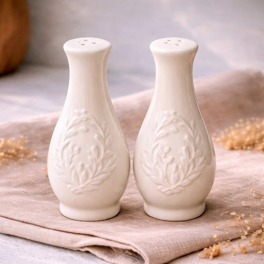 Rose Point by Steubenville Salt & Pepper Shakers Set Rose Point by Pope Gosser